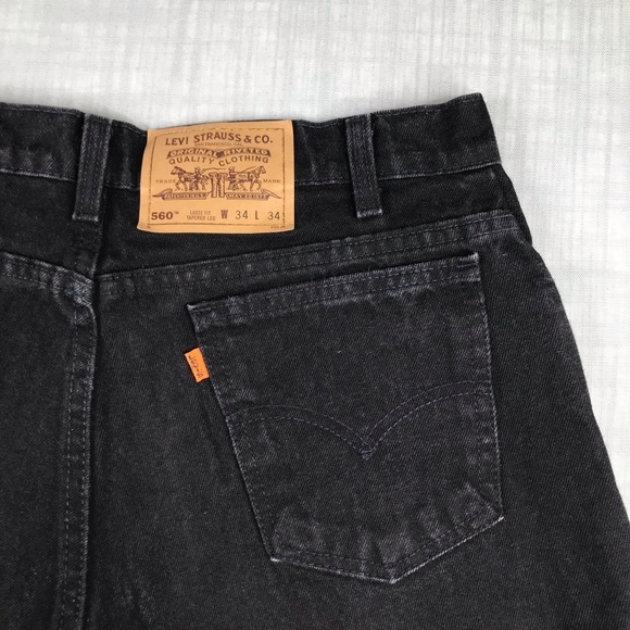 Vintage 90s Levi's Mens 34x34 560 Black Jeans - Picture 2 of 14